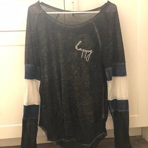 Black White and Blue See Through Shirt